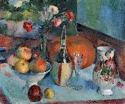 Nature morte aux fruits et a la fiasque de vin Henry Ottmann